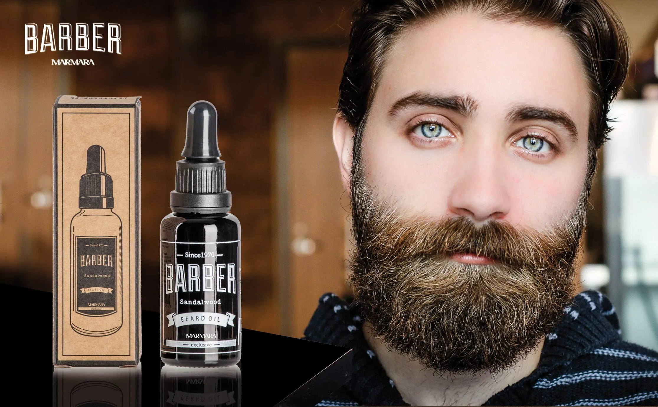 Barber Marmara Beard Oil 30 ml Beard Oil for Daily Beard Care from 3 Day Beard to Full Beard Sandalwood Beard Care Oil Men Extra Shine and Smoothness Beard Oil Men 1