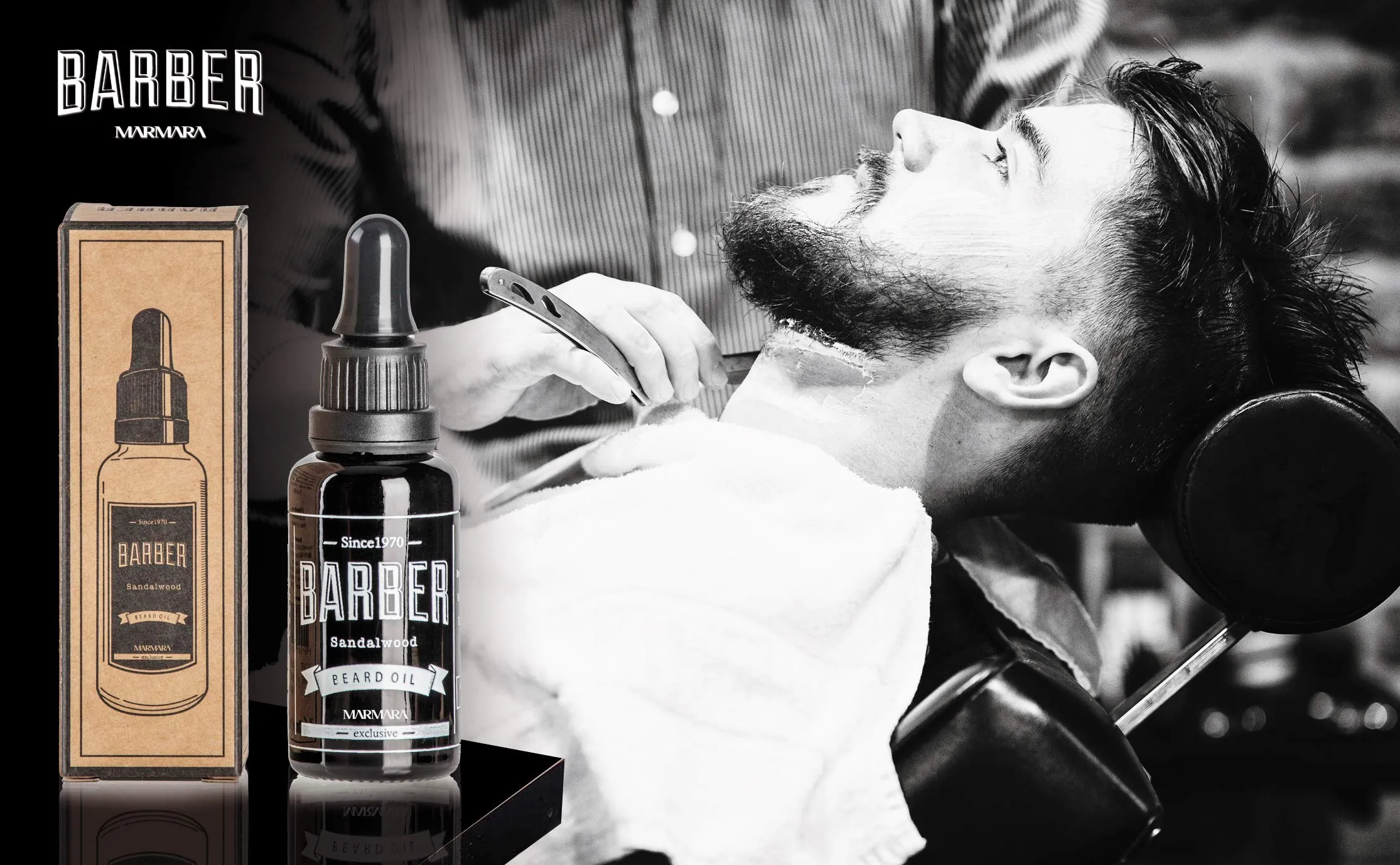 Barber Marmara Beard Oil 30 ml Beard Oil for Daily Beard Care from 3 Day Beard to Full Beard Sandalwood Beard Care Oil Men Extra Shine and Smoothness Beard Oil Men 1