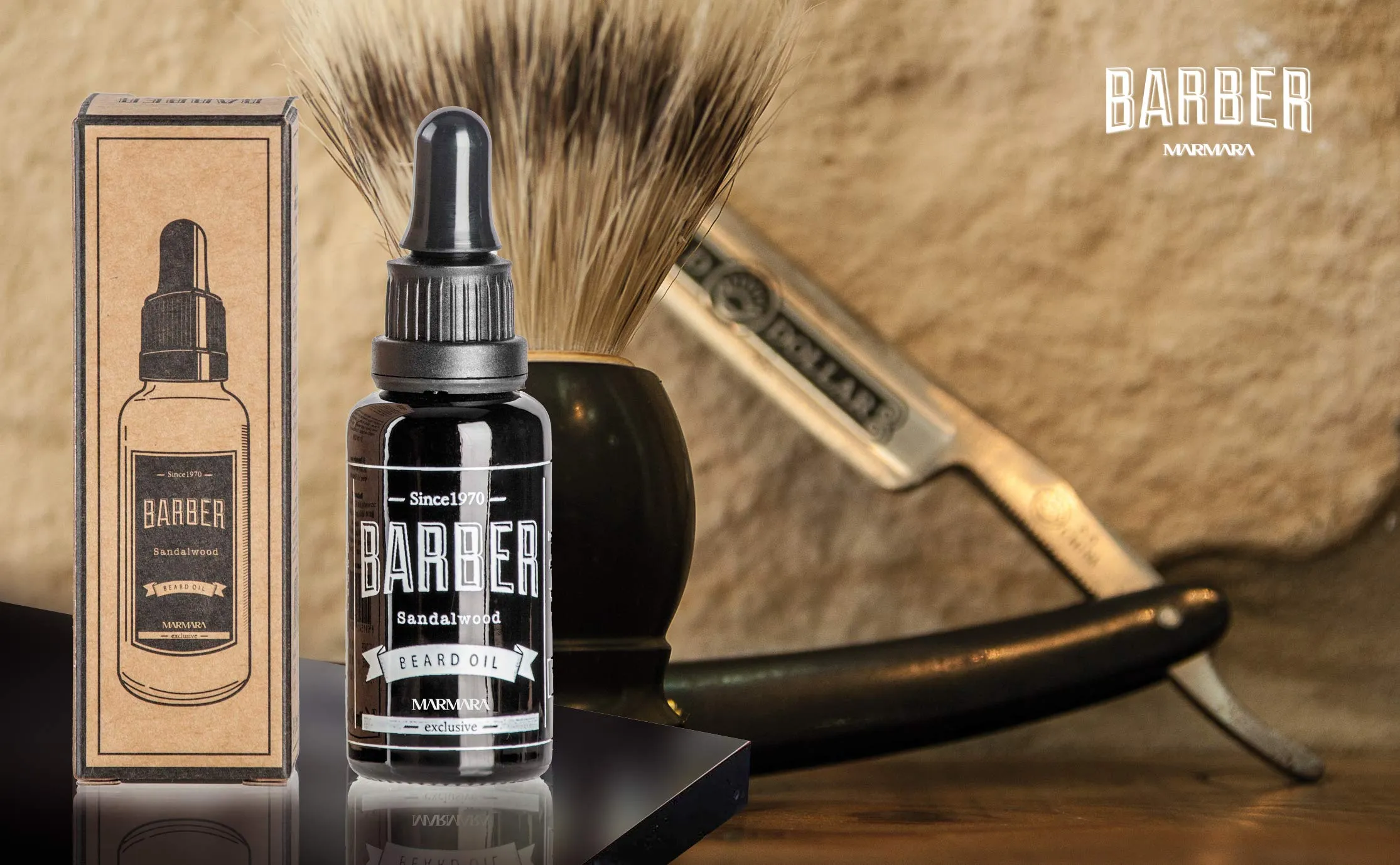 Barber Marmara Beard Oil 30 ml Beard Oil for Daily Beard Care from 3 Day Beard to Full Beard Sandalwood Beard Care Oil Men Extra Shine and Smoothness Beard Oil Men 1