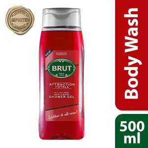 Brut Attraction Totale All In One Hair And Body Shower Gel 500ml