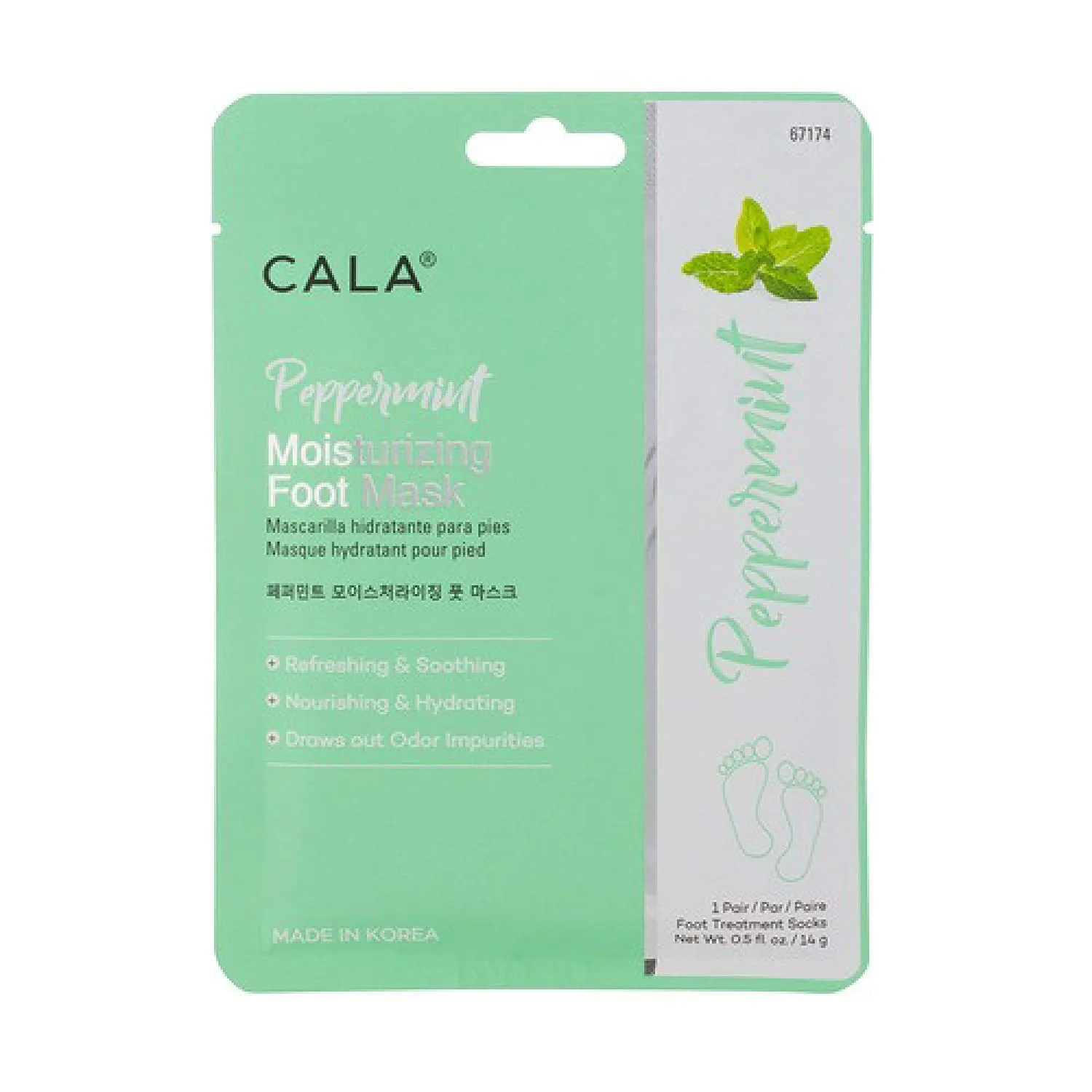 Cala Peppermint moisturizing foot masks (3 Count) (67174)