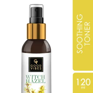 Good Vibes Witch Hazel Soothing Toner | Hydrating, Soothing | No Parabens, No Alcohol, No Sulphates, No Mineral Oil, No Animal Testing (120 ml)