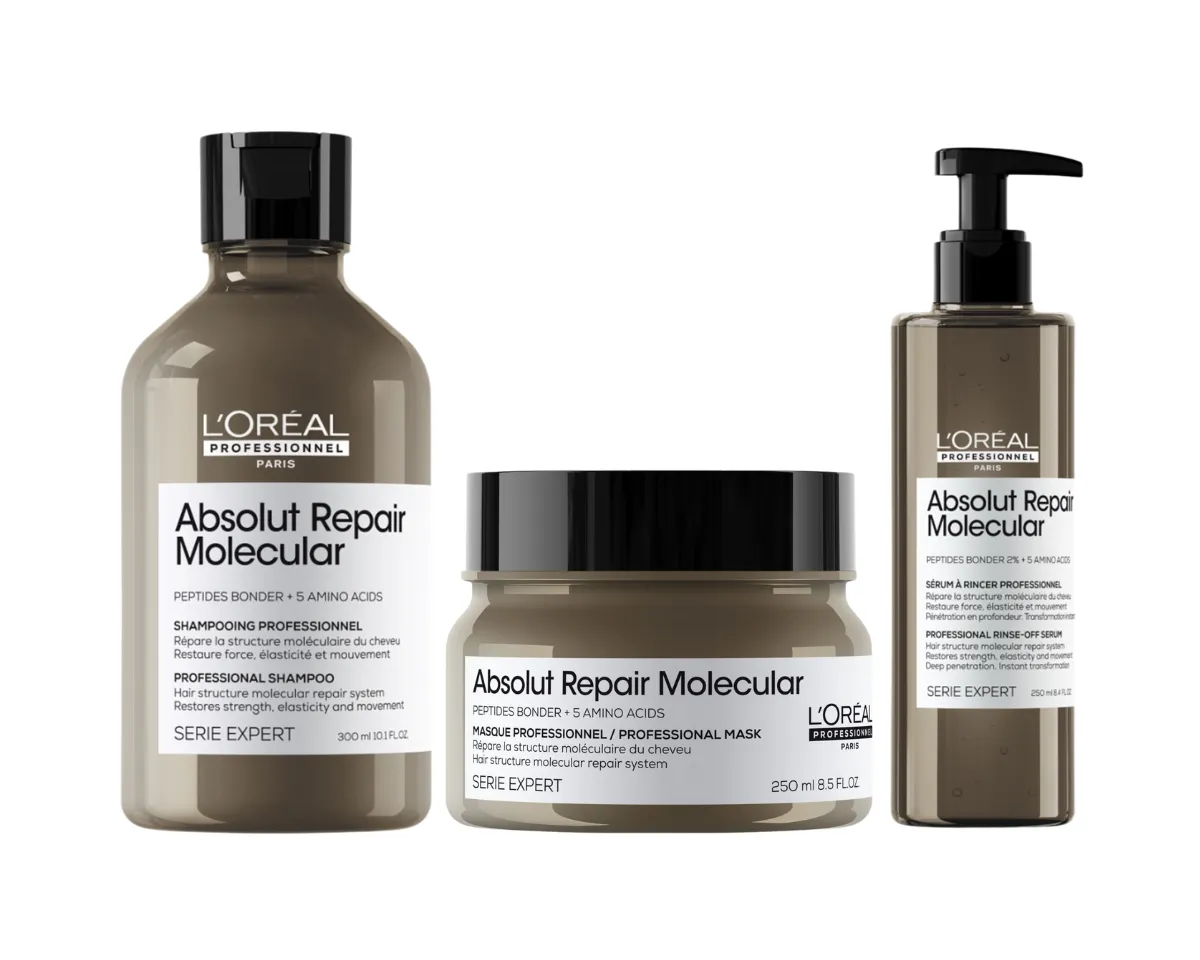 L'Oréal Professionnel Serie Expert Absolut Repair Molecular Shampoo, Mask & Serum Trio