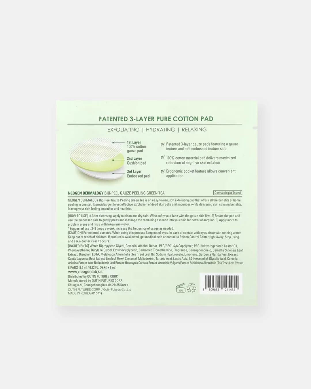 Neogen Dermalogy Bio-Peel Gauze Peeling Green Tea Pads