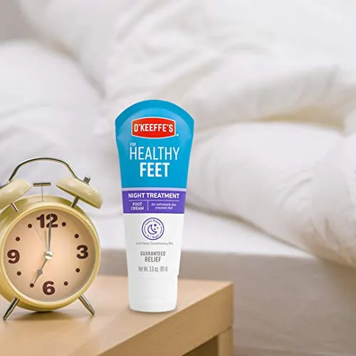 O'Keeffe's Healthy Feet Night Treatment Foot Cream, Restorative Lotion Works While You Sleep, Deep Conditioning Oils, 3oz/85g Tube, (Pack of 1) K4201502