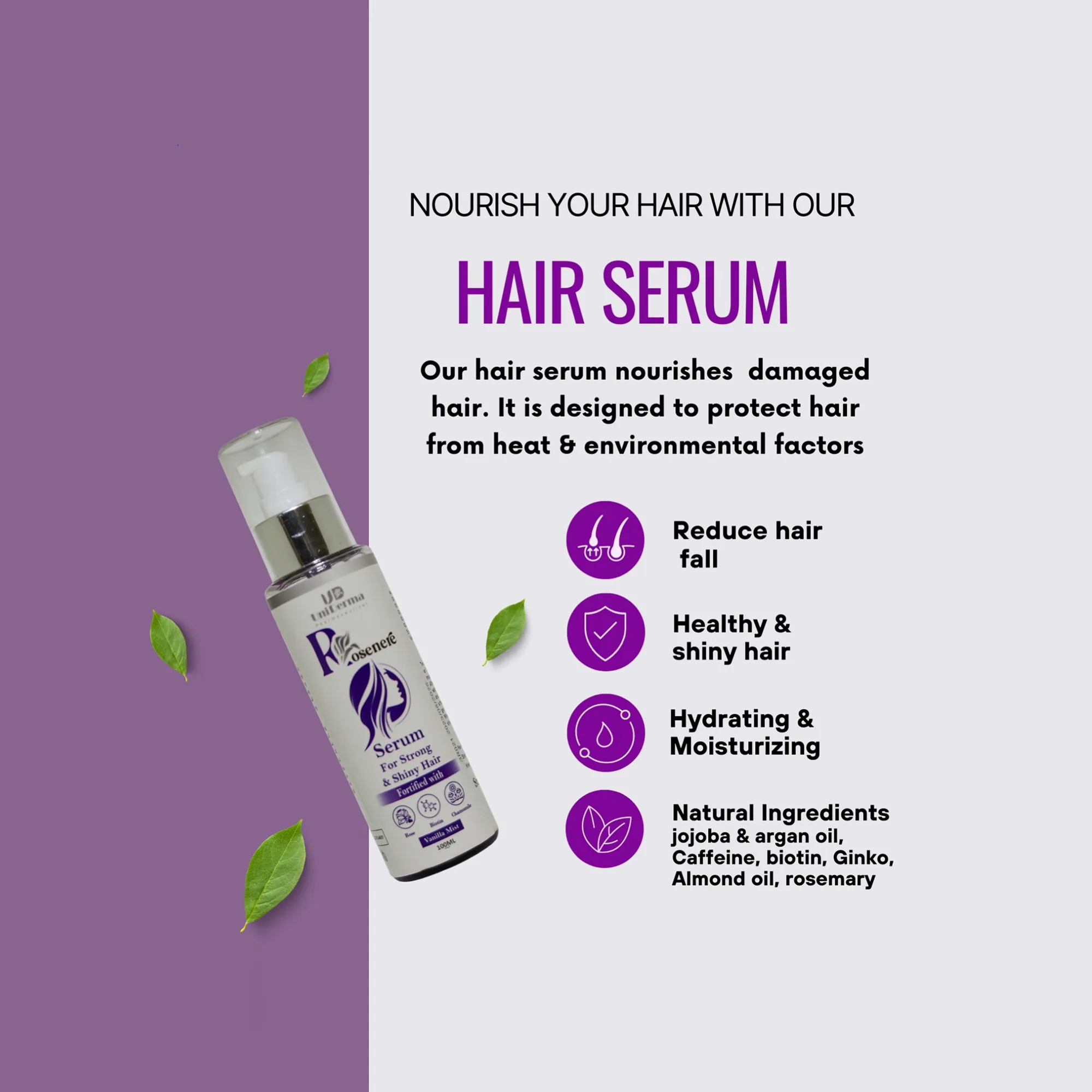 Rosenere Hair Serum with Rose Oil