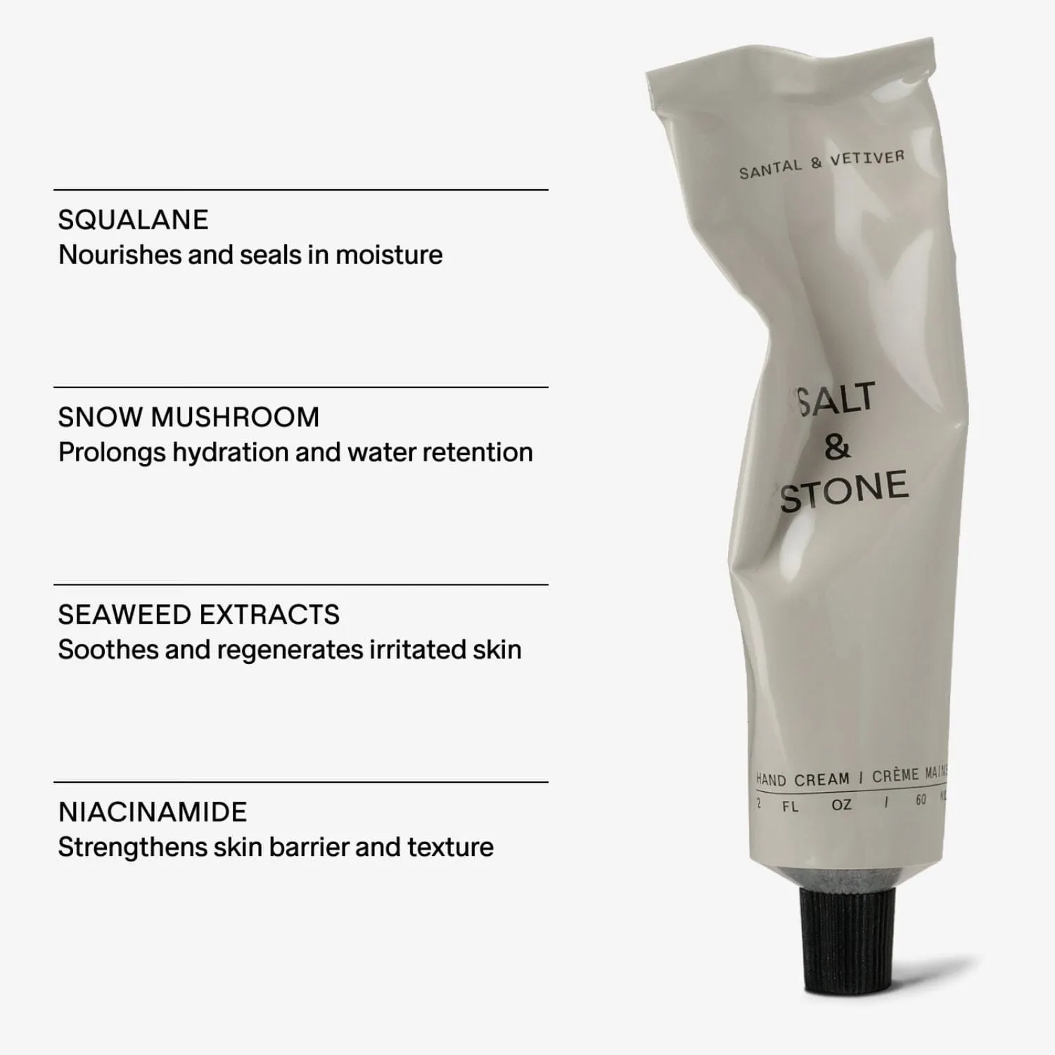 Salt & Stone Hand Cream - Santal & Vetiver (60ml)